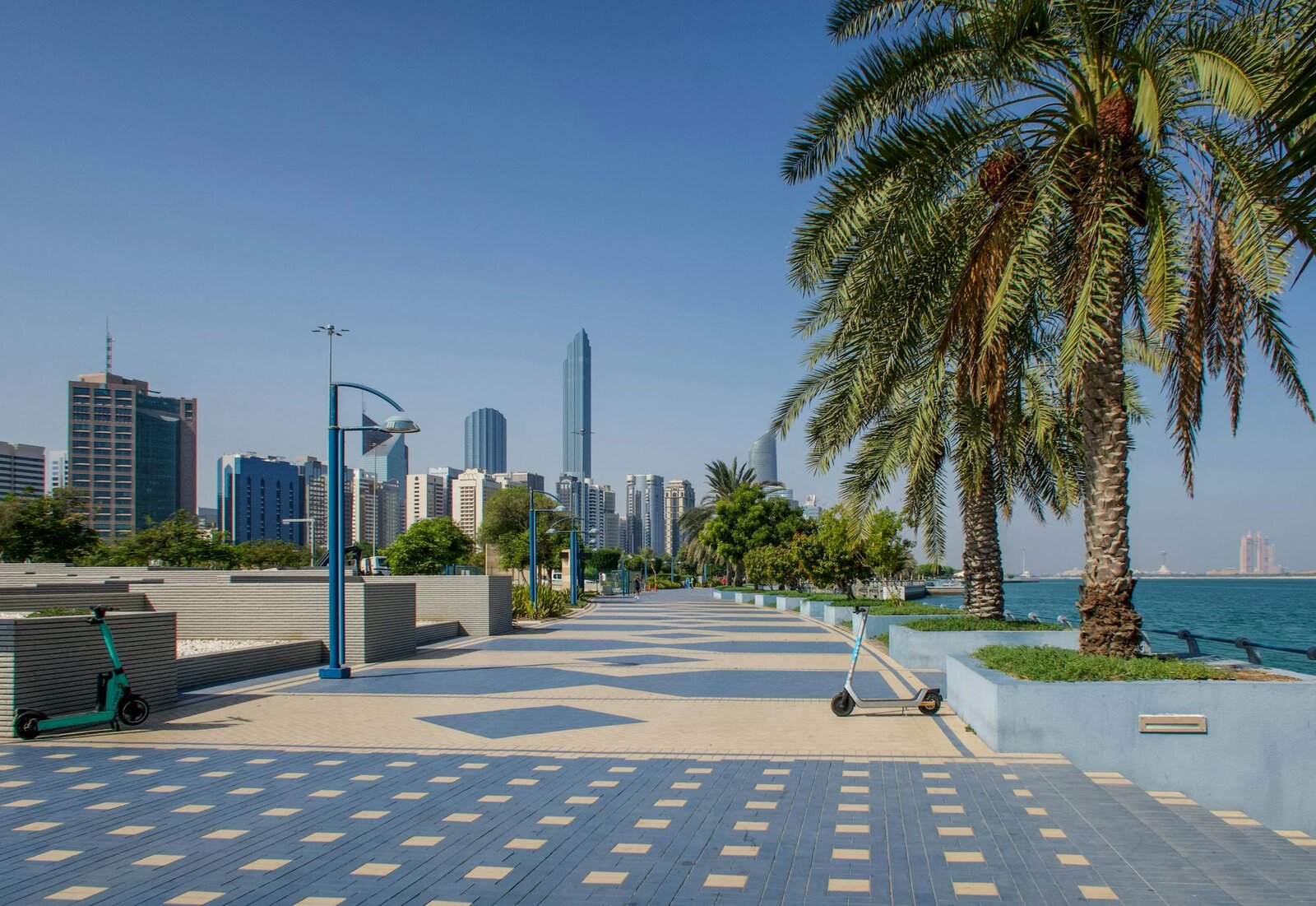 Abu Dhabi Corniche skyline and cityscape